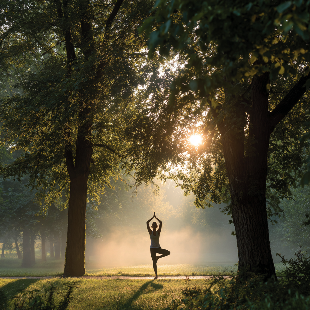 Instructor de yoga ghidând o clasă
